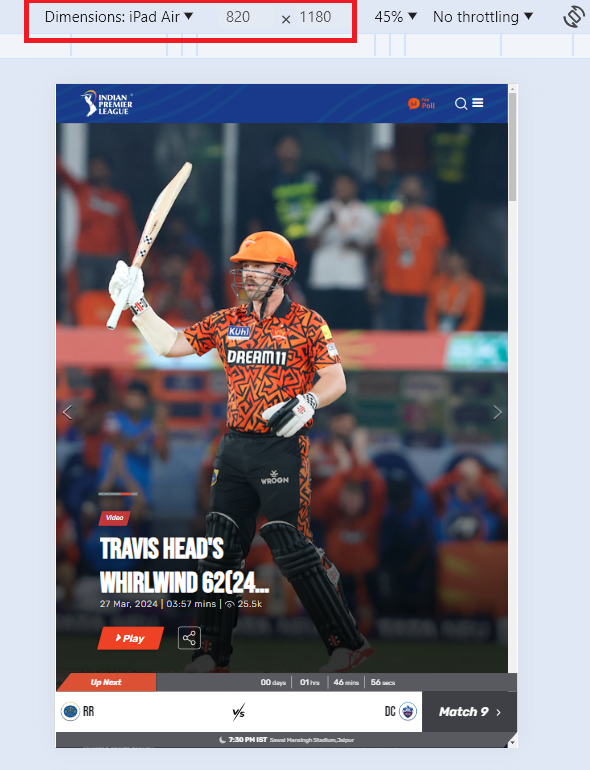 responsive-and-mobile-friendly-dimension-820x1180- IPL T20 Website